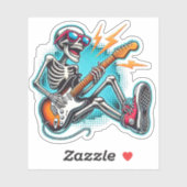 Een rockster skelet sticker (Vel)