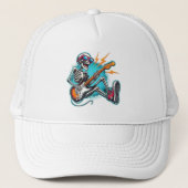 Een rockster skelet trucker pet (Voorkant)