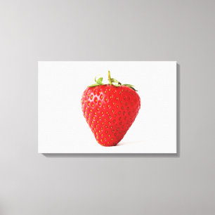 Eén rode aardbei 24x16 (60x40cm) waccnm canvas afdruk