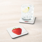 Een rode aardbei coaster bier onderzetter (Rechterzijde)