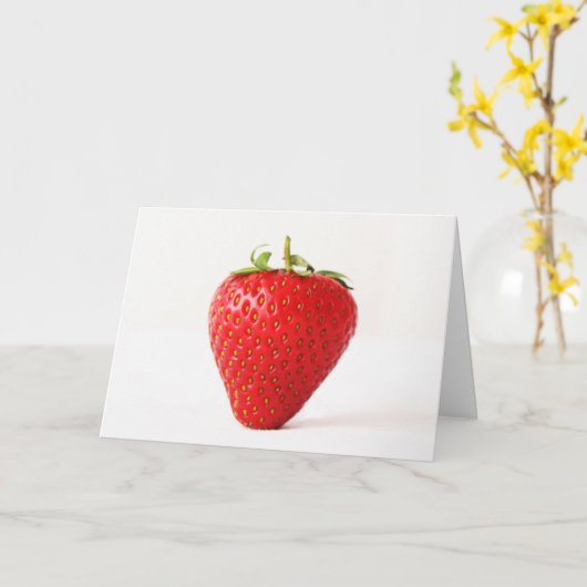 Eén rode aardbei gccnm kaart (Gele Bloem)