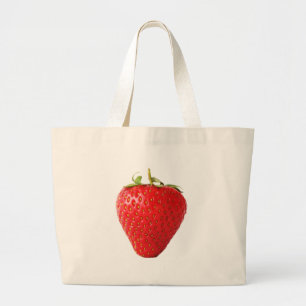 Eén rode aardbei jtcn Grote Canvas tas