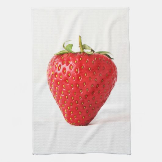 Eén rode aardbei ktcna theedoek (Verticaal)