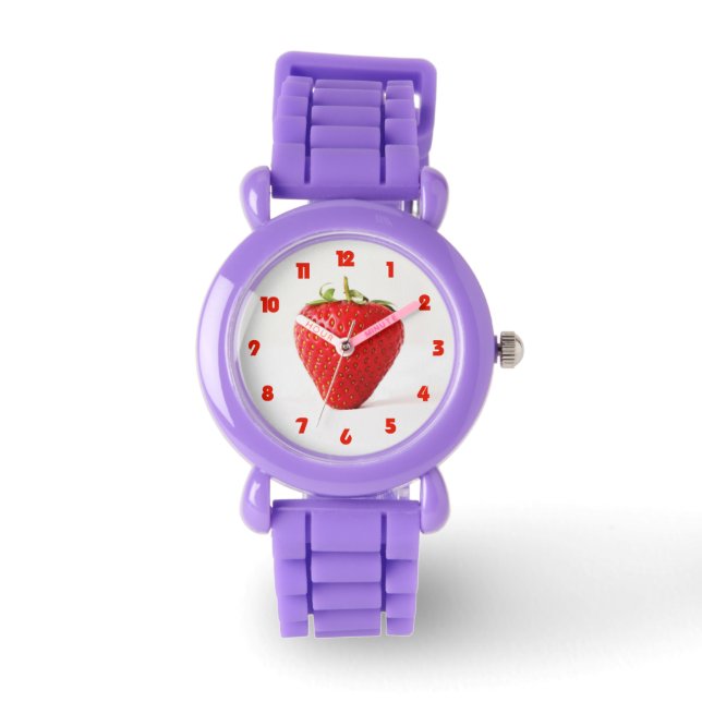 Een rode aardbei vet rode wam horloge (Voorkant)