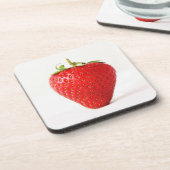 Eén rode aardbeienonderzetter bier onderzetter (Linkerzijde)