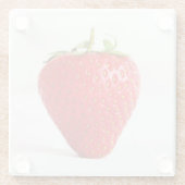 Eén rode aardbeienonderzetter glazen onderzetter (Achterkant)