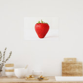 Eén rode aardbeienswapcan poster (Keuken)
