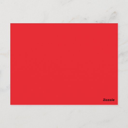 Een rode achtergrond met een witte rand briefkaart (Achterkant)