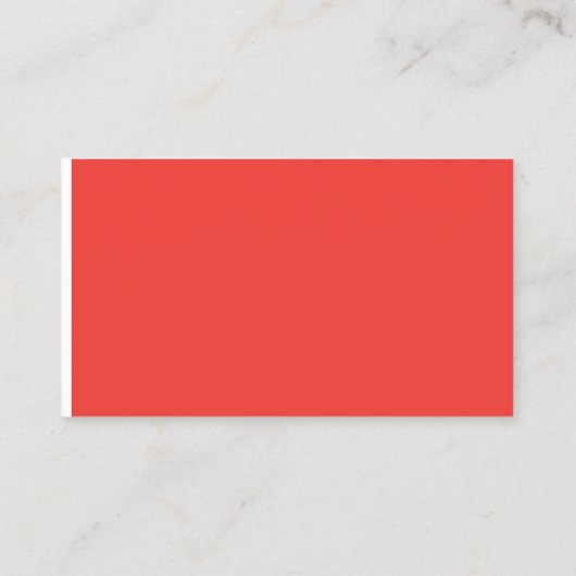 Een rode achtergrond met een witte rand contactkaartje (Achterkant)