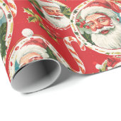 Een rode achtergrond met kerstthema cadeaupapier (Rol Hoek)