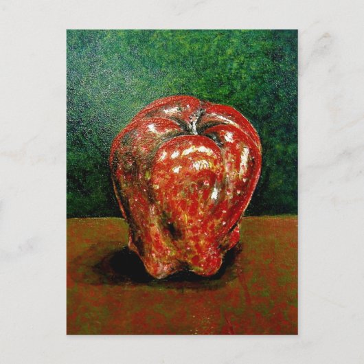 Een rode appel... 2005 Acrylkleurstof Briefkaart (Voorkant)