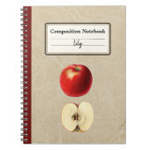 Een rode appel en een half gepersonaliseerde compo notitieboek (Voorkant)