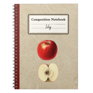 Een rode appel en een half gepersonaliseerde compo notitieboek
