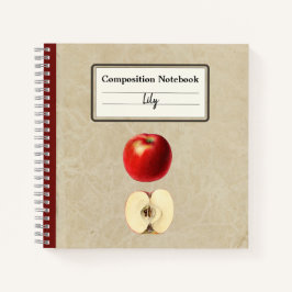 Een rode appel en een half gepersonaliseerde compo notitieboek