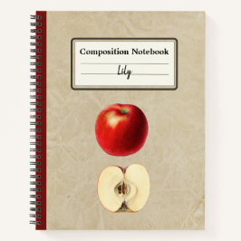 Een rode appel en een half gepersonaliseerde compo notitieboek