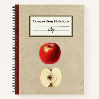 Een rode appel en een half gepersonaliseerde compo notitieboek