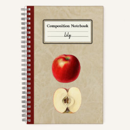 Een rode appel en een half gepersonaliseerde compo notitieboek