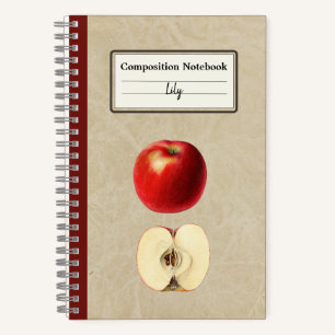 Een rode appel en een half gepersonaliseerde compo notitieboek