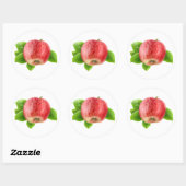 Eén rode appel ronde sticker (Vel)