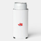 Een rode bloem met een blauw midden seltzer blikjeskoeler (Seltzer Voorkant)
