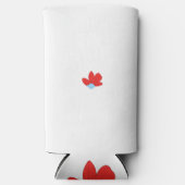 Een rode bloem met een blauw midden seltzer blikjeskoeler (Voorkant)