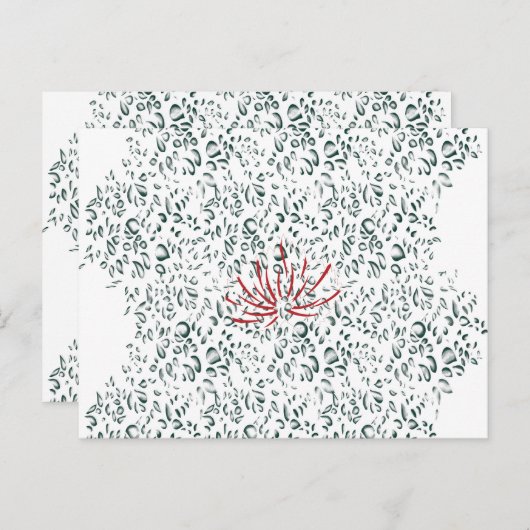 Een rode bloem op een zwarte achtergrond briefkaart (Voorkant / Achterkant)