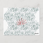 Een rode bloem op een zwarte achtergrond briefkaart (Achterkant)