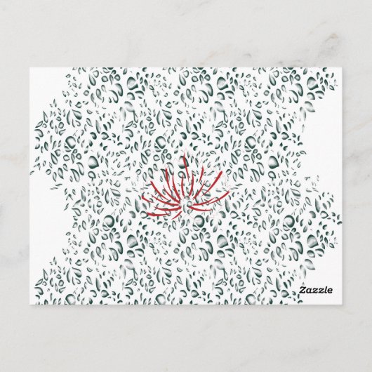 Een rode bloem op een zwarte achtergrond briefkaart (Achterkant)