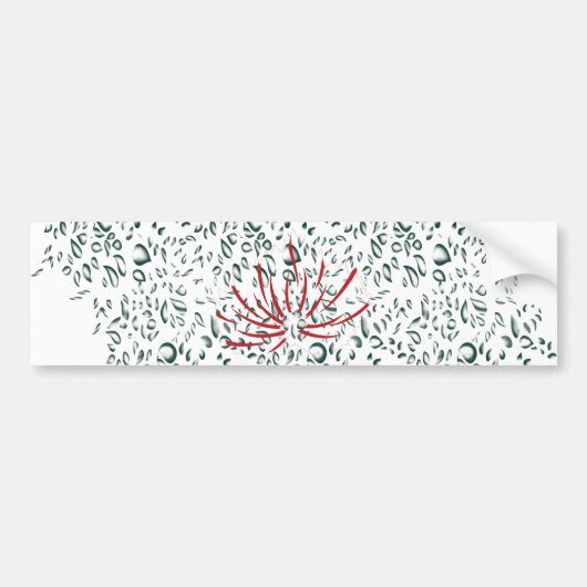 Een rode bloem op een zwarte achtergrond bumpersticker (Voorkant)