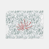 Een rode bloem op een zwarte achtergrond fleece deken (Voorkant (Horizontaal))