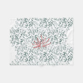 Een rode bloem op een zwarte achtergrond fleece deken (Voorkant (Horizontaal))