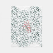 Een rode bloem op een zwarte achtergrond fleece deken (Voorkant)