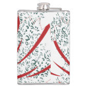 Een rode bloem op een zwarte achtergrond heupfles (Achterkant)