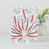 Een rode bloem op een zwarte achtergrond kaart (Staand voorkant)