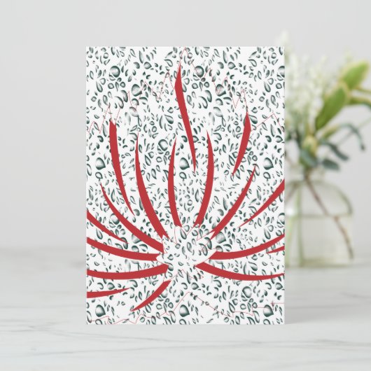 Een rode bloem op een zwarte achtergrond kaart (Staand voorkant)