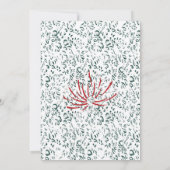 Een rode bloem op een zwarte achtergrond kaart (Achterkant)