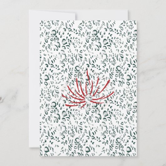 Een rode bloem op een zwarte achtergrond kaart (Achterkant)