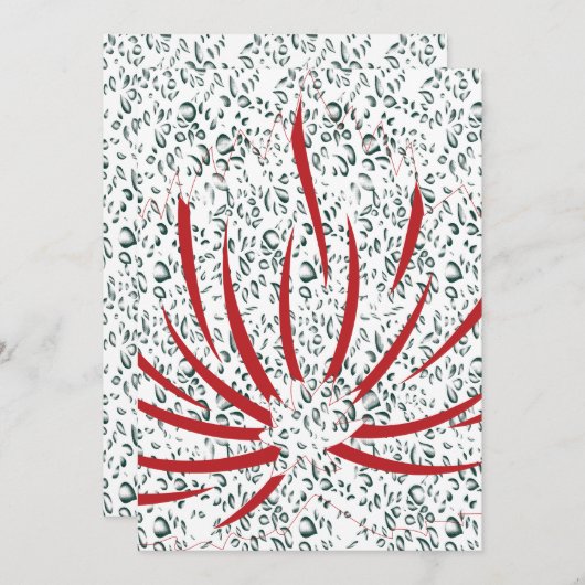 Een rode bloem op een zwarte achtergrond kaart (Voorkant / Achterkant)