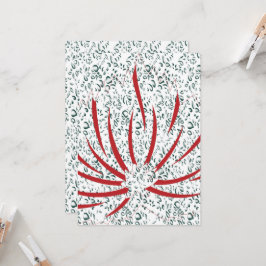 Een rode bloem op een zwarte achtergrond kaart