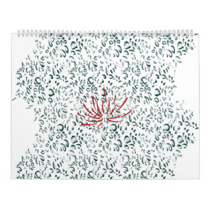 Een rode bloem op een zwarte achtergrond kalender