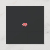 Een rode bloem op een zwarte achtergrond klantenkaartje (Achterkant)