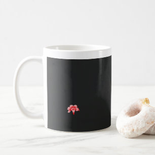 Een rode bloem op een zwarte achtergrond koffiemok