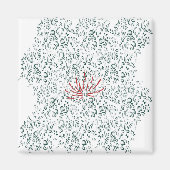 Een rode bloem op een zwarte achtergrond magneet (Voorkant)