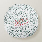 Een rode bloem op een zwarte achtergrond rond kussen (Voorkant)