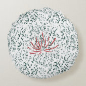 Een rode bloem op een zwarte achtergrond rond kussen (Achterkant)