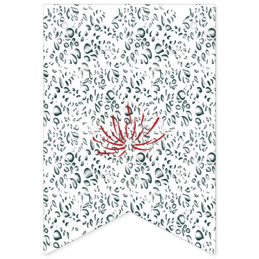 Een rode bloem op een zwarte achtergrond vlaggetjes (Eerste vlag)