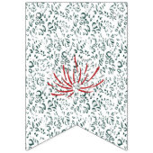 Een rode bloem op een zwarte achtergrond vlaggetjes (Derde vlag)