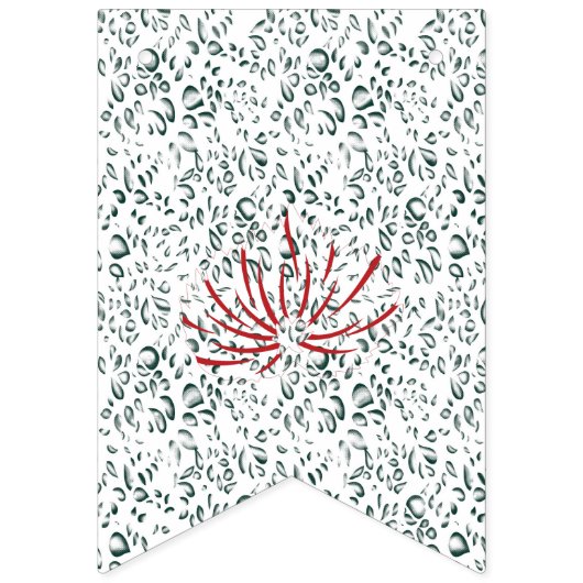 Een rode bloem op een zwarte achtergrond vlaggetjes (Derde vlag)