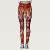 Een rode chevron textuur "Ratti_Creative_Arts" Leggings (Voorkant)