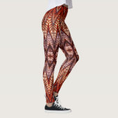 Een rode chevron textuur "Ratti_Creative_Arts" Leggings (Rechts)